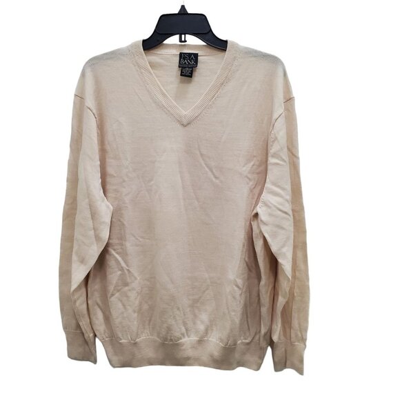Jos A Bank Executive Collection Men's Cream Wool Blend V-Neck LS Sweater Size XL - Picture 1 of 4